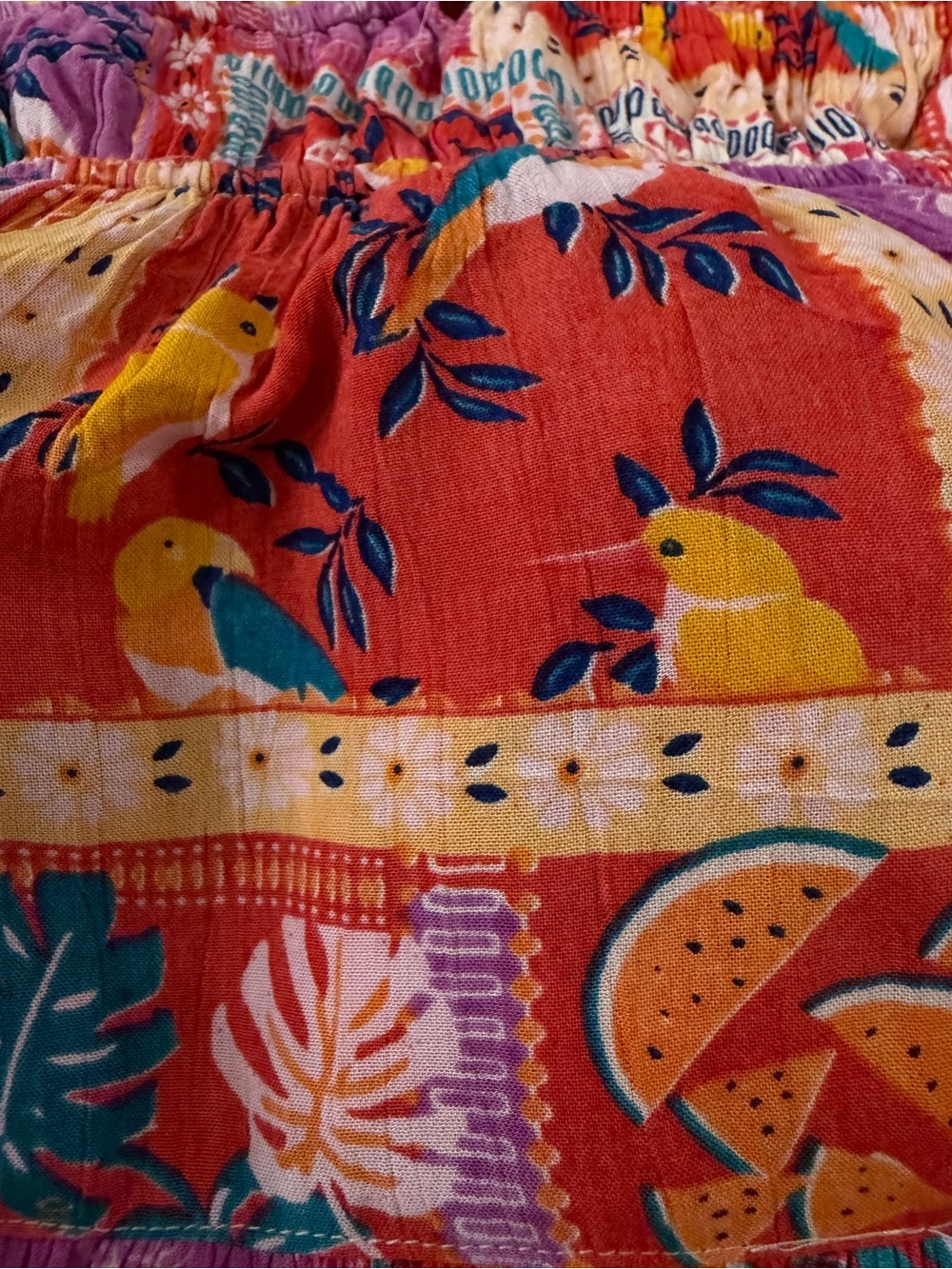 Angie Boho Patchwork Mini Dress - Red, Pink, Orange - Picture 8 of 8